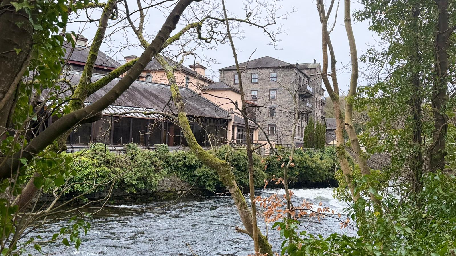 The Whitwater Hotel on the banks of the River Leven